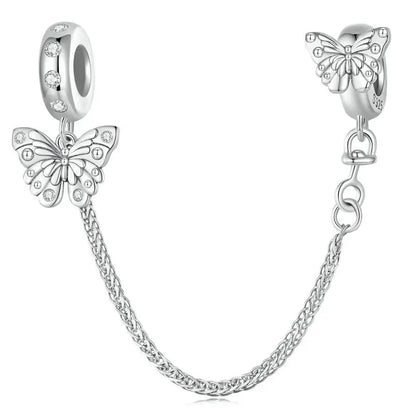 Meilleure vente 100% argent Sterling 925 la clé de coeur silicone sécurité chaîne breloque Wostu Original perles Bracelet bijoux CQC606