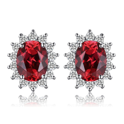 JewelryPalace – boucles d'oreilles en argent Sterling 925, saphir bleu, rubis, améthyste naturelle, grenat, péridot, topaze,