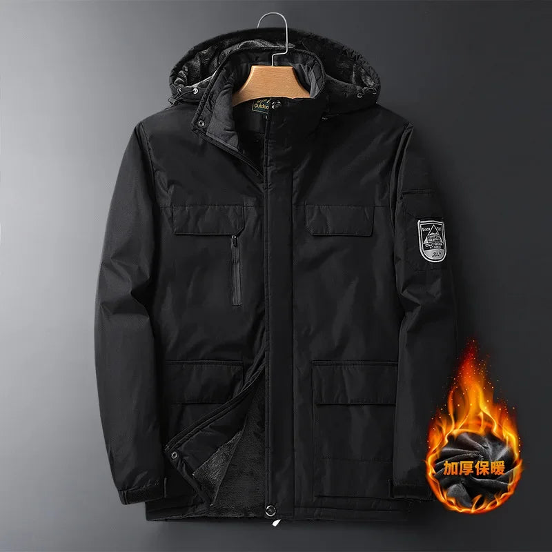 Veste à capuche imperméable pour homme, Parka chaude, Manteau surdimensionné, Smile Down, Grande taille, 9XL, Big 8XL, Hiver 2024