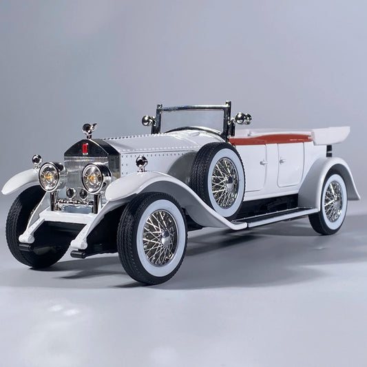 1:24 Rolls Royce Phantom I 1925 De Luxe Voiture Alliage Métal Moulés sous Pression Modèle De Voiture Son Et Lumière Décoration de La Maison Ornements Classique Rétro