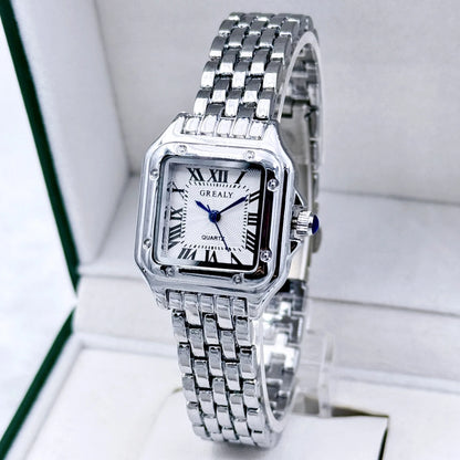 montre lumière or acier inoxydable  montres à Quartz