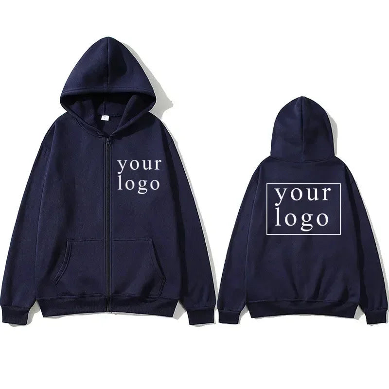 Cardigan à fermeture éclair DIY pour hommes et femmes, nouvelle mode 2025, votre propre design, logo/image de marque, personnalisation personnalisée à tout moment,
