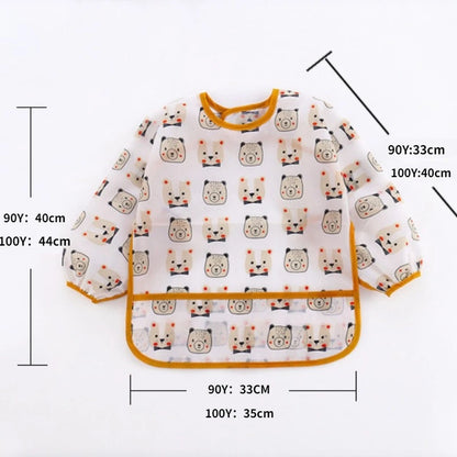 Nouveau bavoir bébé dessin animé enfant en bas âge imperméable à manches longues enfant tablier d'alimentation bébé mignon Art Smock vêtements bébé trucs pour 0-6 ans