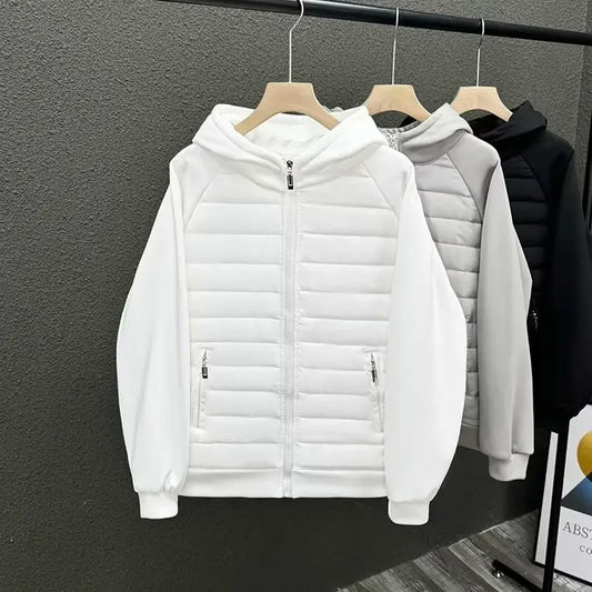 Veste d'hiver à capuche pour hommes, rembourrée en coton, décontractée, légère, bord couvert, veste de Couple, Parkas de Style ample