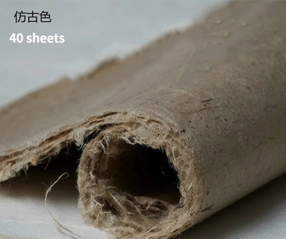 Yaozhai papier de coton fait à la main papier de mûrier rétro papier brut Xuan peinture à moitié mûre papier de calligraphie Yunlong Fiber papier de riz