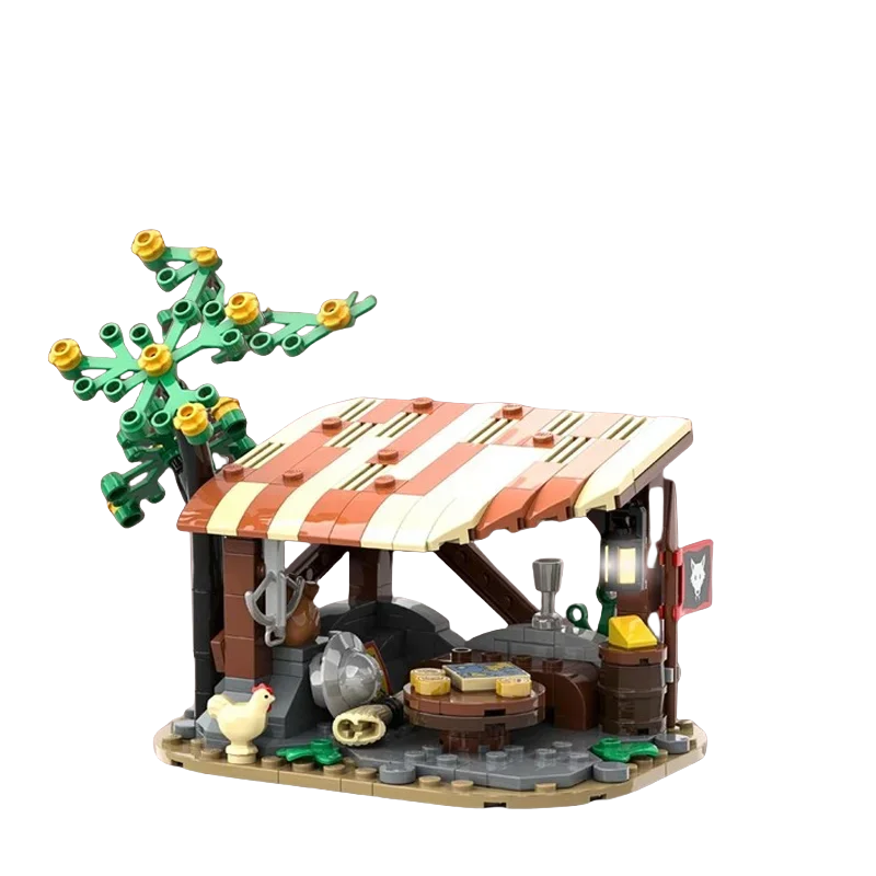 Blocs de construction de château médiéval MOC, cadeau d'architecture créative pour les amateurs