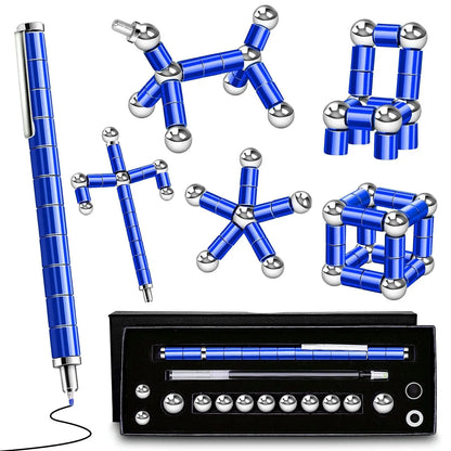 Stylo Fidget de décompression magnétique, stylo à bille en métal multifonctionnel avec boules magnétiques colorées, cadeau Gadget Cool pour les enfants