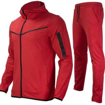Manteau de sport pour hommes printemps et automne nouvelle taille européenne vêtements de sport pantalon à capuche ensemble décontracté survêtement hommes