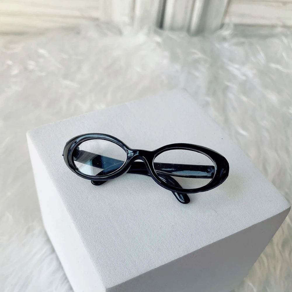 Lunettes de soleil ovales pour poupées en peluche Labubu Kpop idole, accessoires de poupée en plastique à la mode, lunettes mignonnes de décoration