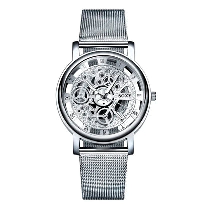 Montre Seton de luxe pour hommes et femmes, montres à la mode, bracelet en acier doré,