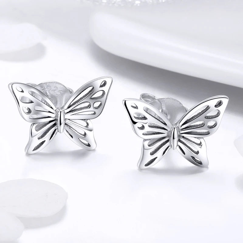 WOSTU boucles d'oreilles cœur fleur 100% argent Sterling 925 perle petites boucles d'oreilles pour femmes mariage fiançailles bijoux cadeaux
