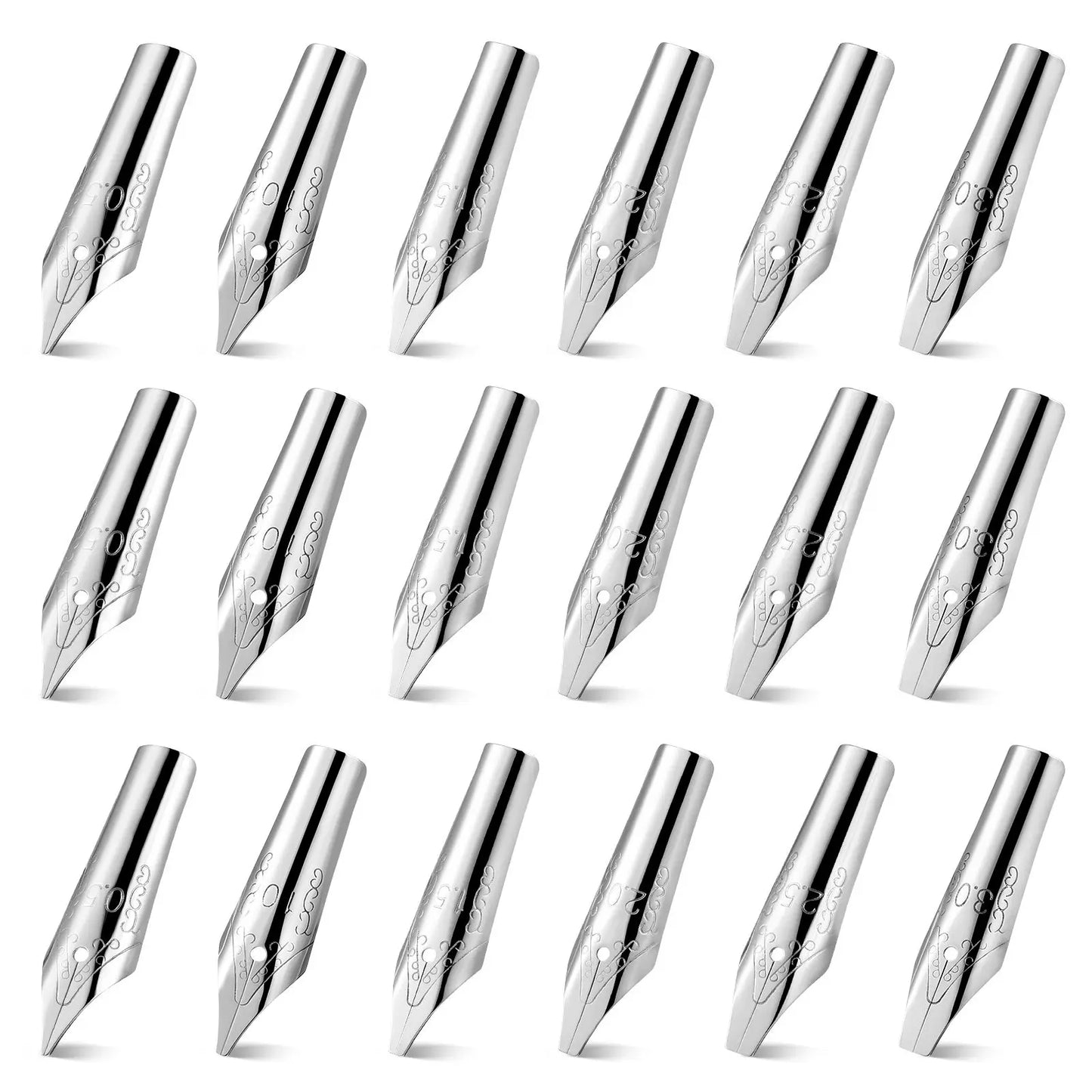 30 pièces plumes en acier inoxydable