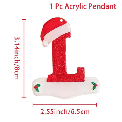 ZQNYCY - Pendentif lettre acrylique sapin de noël