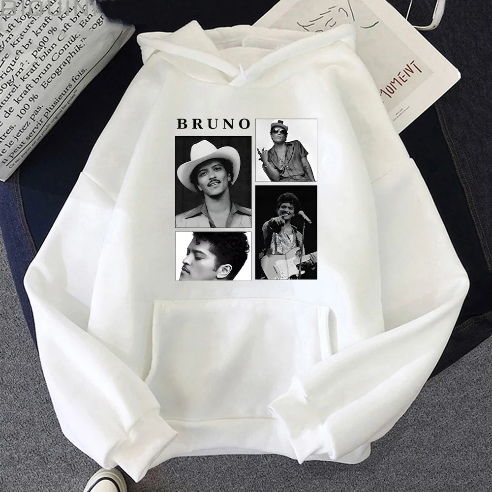 Bruno Grain-Sweat-shirt à capuche vintage unisexe, pull classique, vêtements pour hommes et femmes, Funk Soul Music Merch
