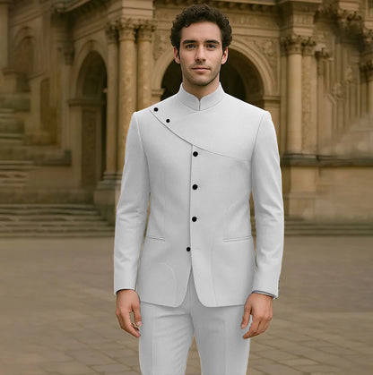 Costumes pour hommes charmants, personnalisés, haute couture, simple boutonnage, deux pièces (veste + pantalon), ensemble droit Simple et intelligent pour hommes