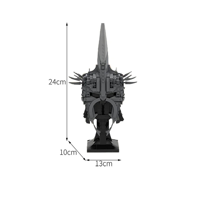 Moc-Angmar Witch King Statue décennie s de Construction pour Enfants, Lords Rings Balroged, Casque de Film Classique, Buste, Modèle d'Assemblage Créatif, Cadeau Jouet