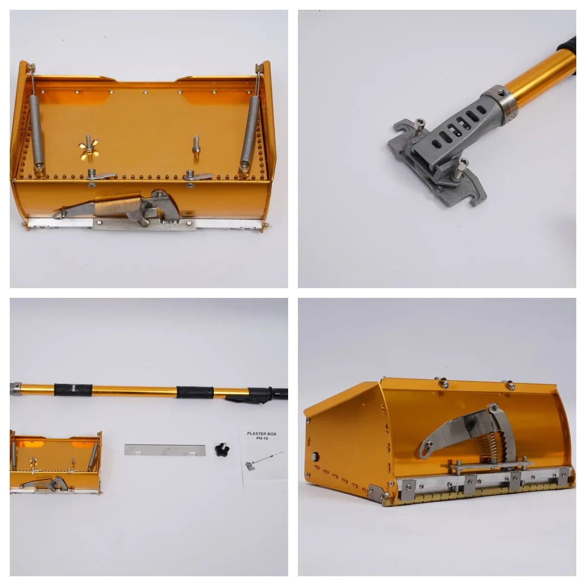 Outils principaux portables pour cloisons sèches, plâtrage, finition plate, boîte de plâtre, outil 9.8 ''W/ 40-63.8'', poignée extensible, longueur maximale 64'