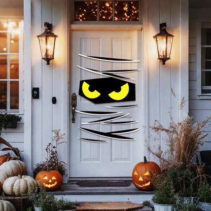 Décorations d'Halloween autocollants de porte de chambre décor de fenêtre squelette main citrouille bricolage autocollants de fenêtre fantôme diable sorcière chapeau décor