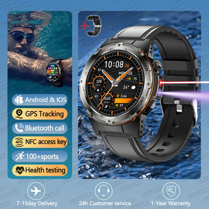 GUHUAVMI - t-rex 3 GPS piste montre intelligente hommes 3ATM étanche UV infrarouge 1.39 pouces