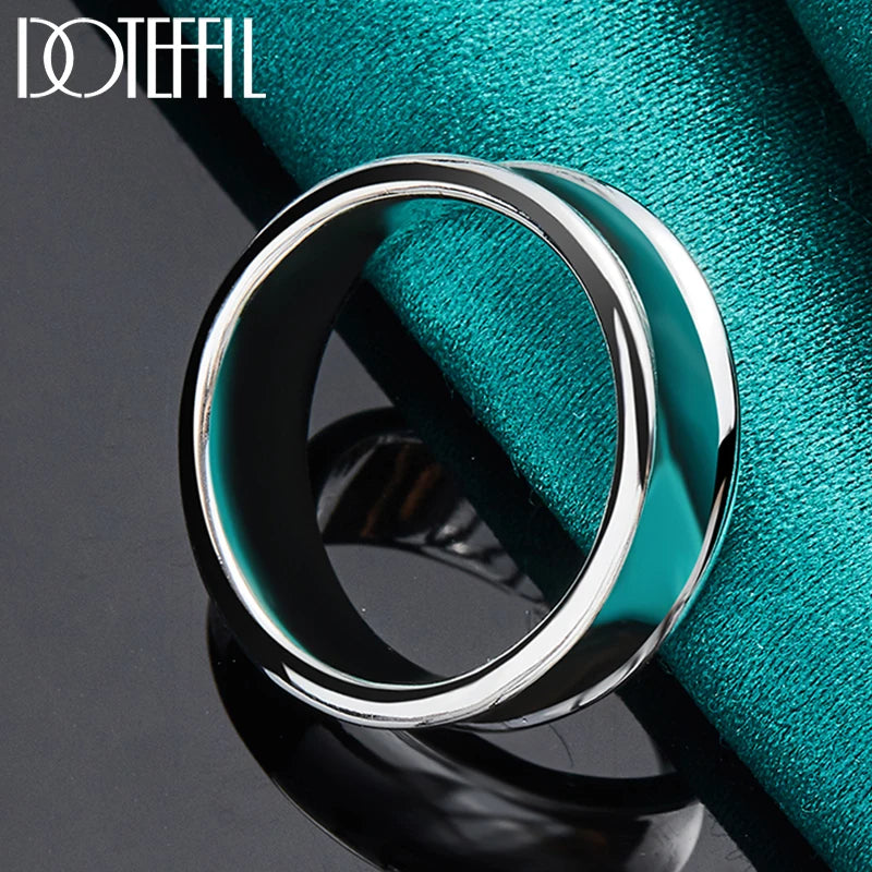 DOTEFFIL – bague Concave lisse Simple en argent Sterling 925 pour femmes,
