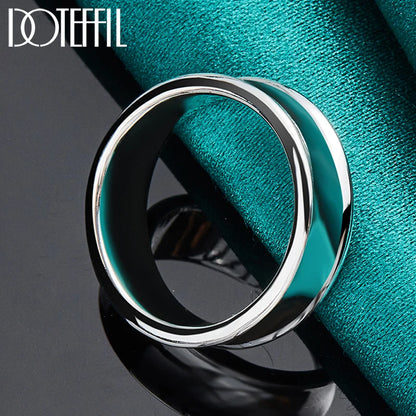 DOTEFFIL – bague Concave lisse Simple en argent Sterling 925 pour femmes,