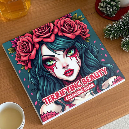 Livre de coloriage TERRIFYING BEAUTY pour adultes, avec motifs audacieux et faciles, dessin à la main, divertissement, loisirs, livres de peinture à la main