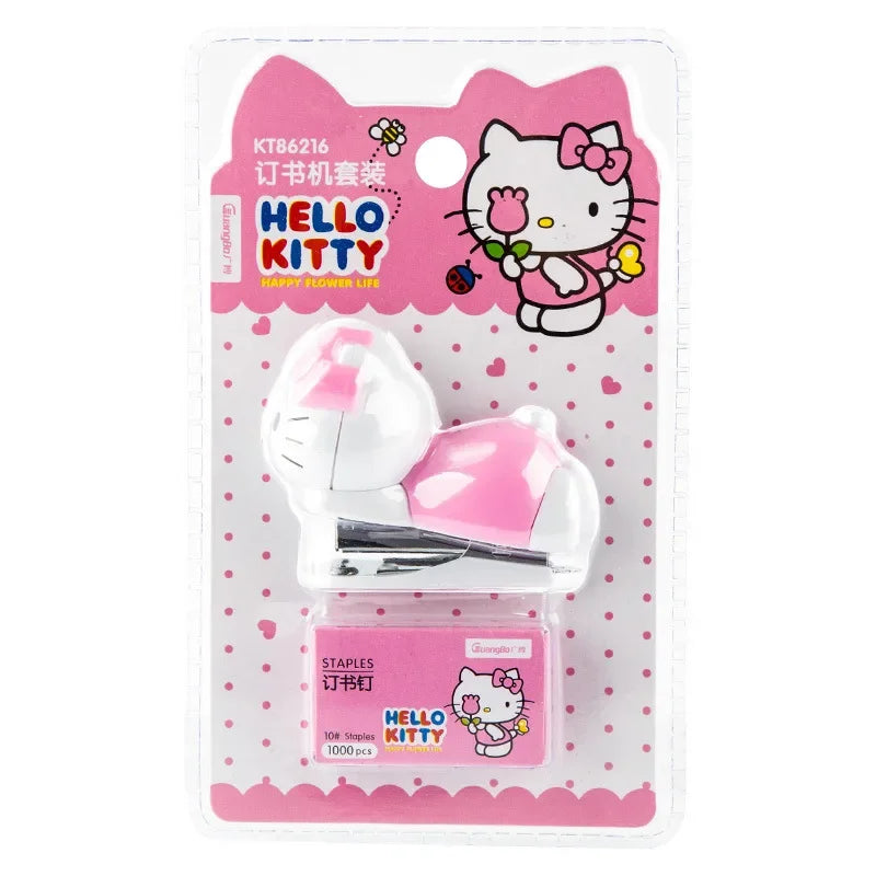 Hello Kitty Sanrio Mini agrafeuse ensemble Portable Compact Design Adorable pour l'école bureau papeterie approvisionnement enfants filles cadeau présent