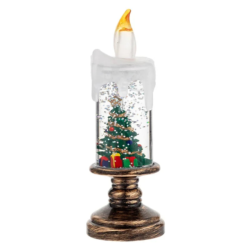 Décorations de Noël chaudes, lampe à vent, bougie ci-après, boule de cristal, lumières, flocon de neige, boîte à musique, cadeau de Noël, scène de Gand