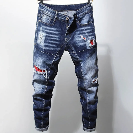 Jean classique en denim bleu pour homme, coupe droite, grande taille, à la mode, pour les affaires, nouvelle collection