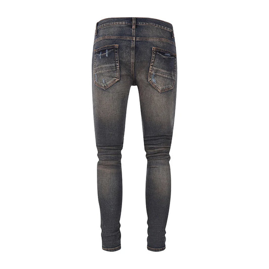 Jeans déFlexpour hommes, pantalons en denim, coupe skinny, déchirés, patché, marque de créateur, Hip Hop, zones bre, mode rétro, High Street