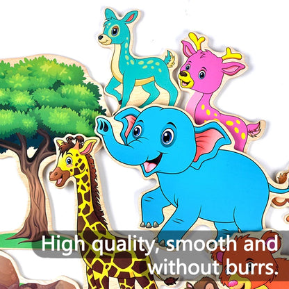 Jeu de pensée logique en bois pour enfants, puzzle de scène d'animaux de ferme, jeu de construction assorti, formation à l'imagination, jouets éducatifs Montessori