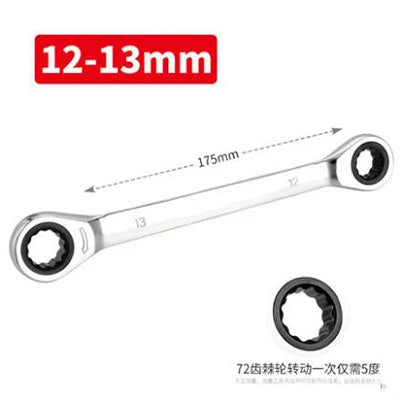 WEELEE – clé à Double cliquet, 1 pièce, outil manuel, 72 dents, acier au Chrome Vanadium, finition miroir