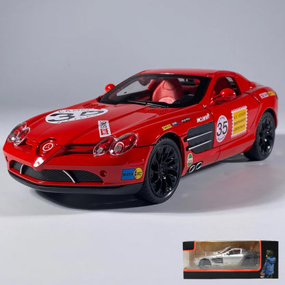 1:24 Benz SLR McLaren 722 AMG Super voiture de sport alliage métal moulé sous pression modèle de voiture son et lumière retirer enfants jouets voiture anniversaire