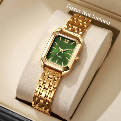 Mode Rectangle femmes montre-bracelet à Quartz décontracté  (sans boîte)