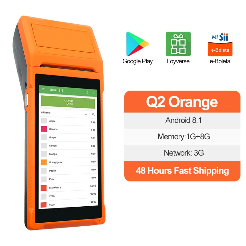 Imprimante thermique portative de reçu de position de Q1 Q2 de 58mm Terminal Android imprimante de billets de facture Mobile sans fil Bluetooth PDA avec la numérisation
