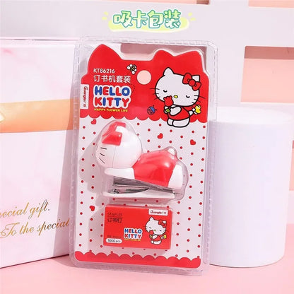 Hello Kitty Sanrio Mini agrafeuse ensemble Portable Compact Design Adorable pour l'école bureau papeterie approvisionnement enfants filles cadeau présent