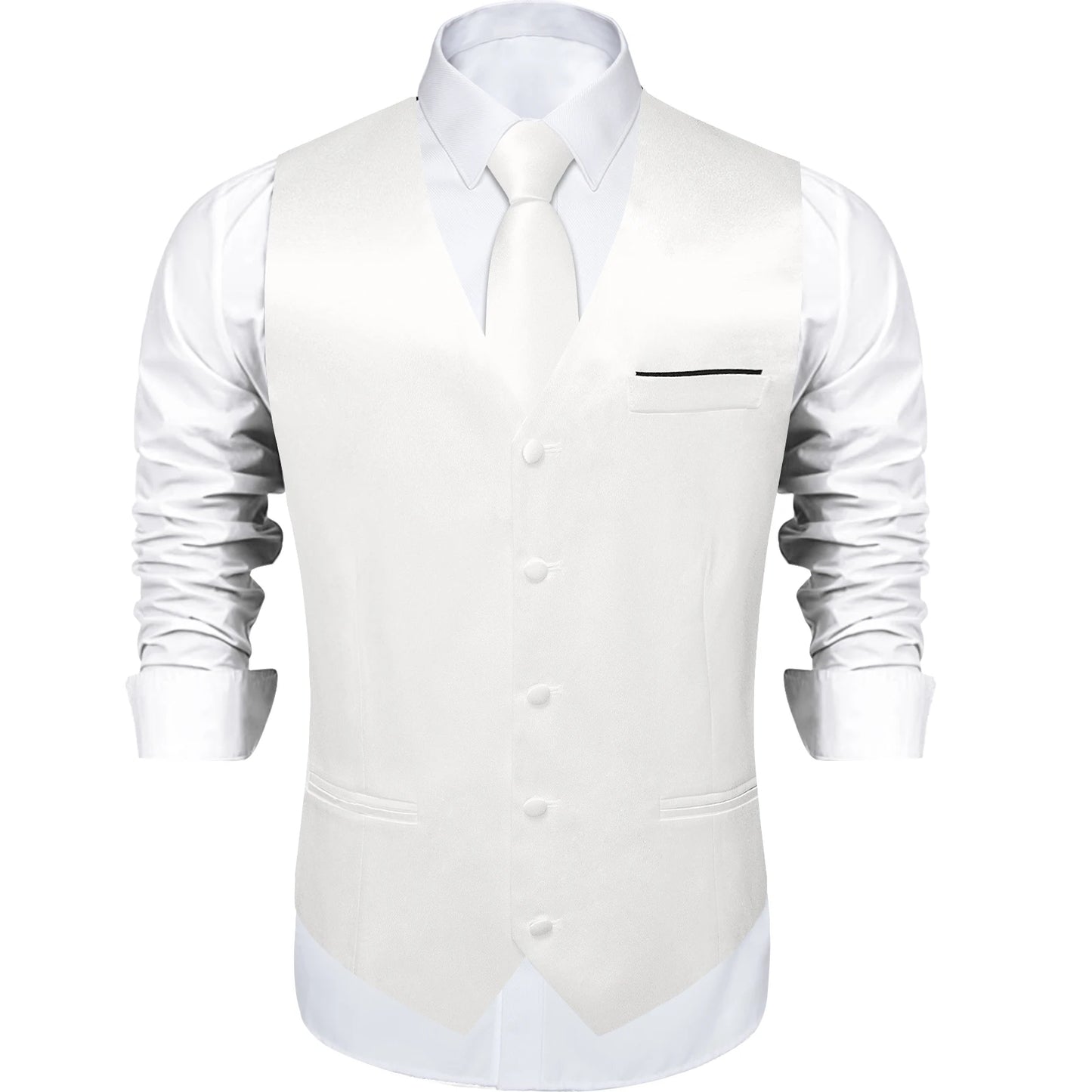 Costume en Satin solide, ensemble gilet et cravate, noir, blanc, bleu, rouge, smoking de mariage pour hommes, gilets d'affaires de luxe, bal de promo, veste sociale sans manches