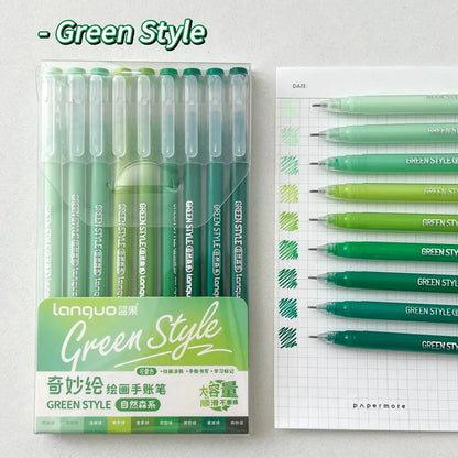 PHANTACI - 9 pièces/ensemble stylo à encre Gel 0.6mm