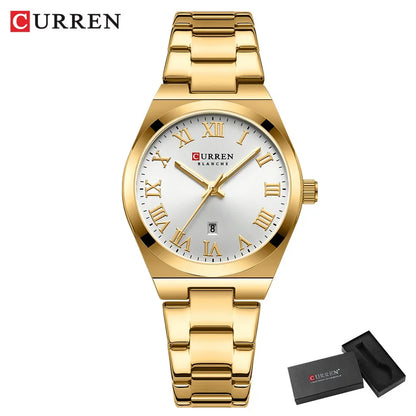 CURREN montre femmes,  Bracelet en acier inoxydable montres analogiques Date