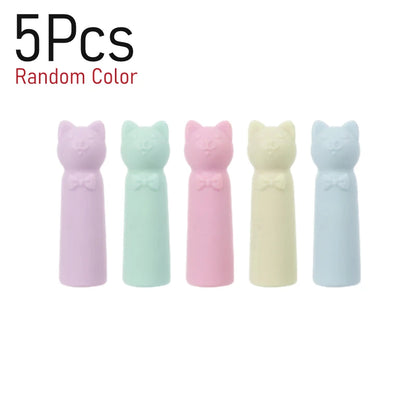 Gommes à crayon en caoutchouc pour chat, 1 à 20 pièces, capuchon de pointe de crayon, Kawaii, lingette propre, stylo mignon, capuchon de décoration, papeterie pour étudiants, fournitures scolaires et de bureau