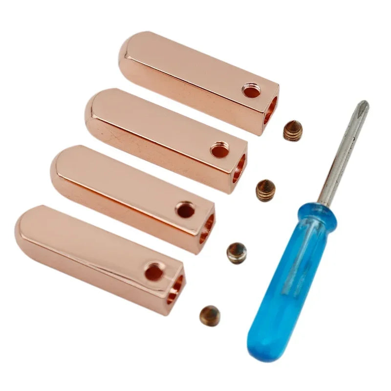 Bricolage métal Aglets 4 pièces/ensemble Sneaker Shoestring casquettes conseils pour lacets remplacement miroir or argent luxe bande extrémités bornes