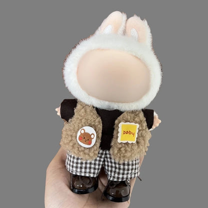 Poupée en peluche Labubu de 17cm, vêtements portables adaptés au V1 V2 V3, accessoires de vêtements de bricolage, veste de poupée mignonne, jouet pour enfants, cadeau