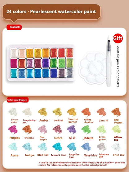 Ensemble de peinture d'interconnexion solide nacré, pigments d'interconnexion scintillants pour le dessin, la peinture, l'écriture, l'art, les fournitures scolaires, 12-60 couleurs
