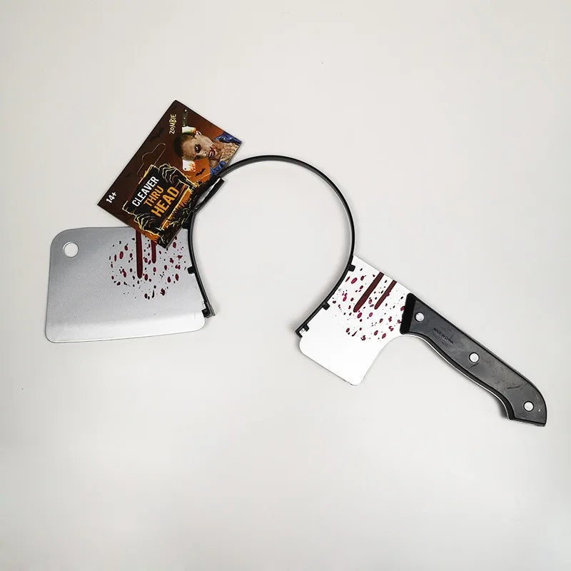 Accessoires d'horreur d'halloween, faux hache de sang, scies, couteau, bandeau pour fête d'halloween, mascarade, accessoires de méfait, décoration