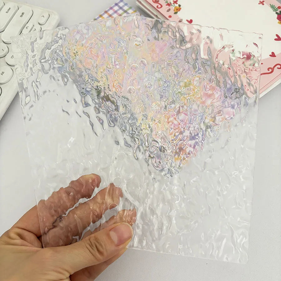 A6 eau ondulation ligne épaisse acrylique feuilles mobiles classeur couverture bricolage