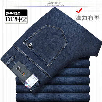 Jean Denim Fin pour Homme, Pantalon Droit, Décontracté, Bleu, Noir, Gris, Vêtements d'Été, Taille 40 42