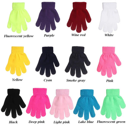 Gants extensibles simples et solides pour enfant, mitaines chaudes pour garçon et fille de 5 à 10 ans, collection automne et hiver