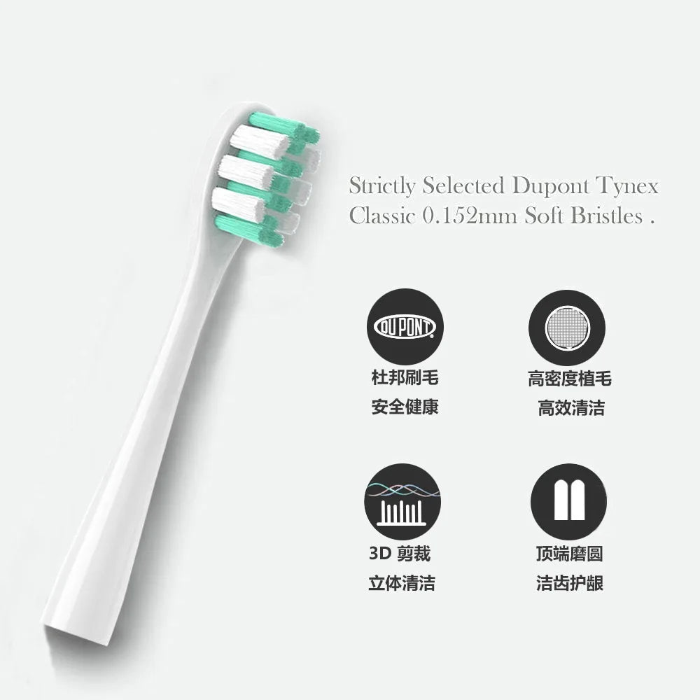 Tête de brosse à dents de rechange pour brosse à dents électrique sonique Nandme NX7000, tête de brosse à dents à poils souples DuPont, 4/8/16 pièces