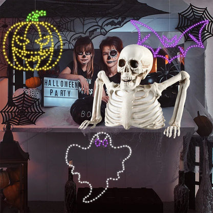 Décorations d'halloween, crâne scintillant, squelette, tête humaine, maison hantée, cour extérieure, accessoires d'horreur, fournitures de maison effrayantes pour vacances