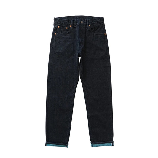 Jean en denim à lisière sanforisée pour homme, embaudouble face, coupe régulière, jambe droite, 15 oz, lavé, ATI CE ZHAN, T6601XX
